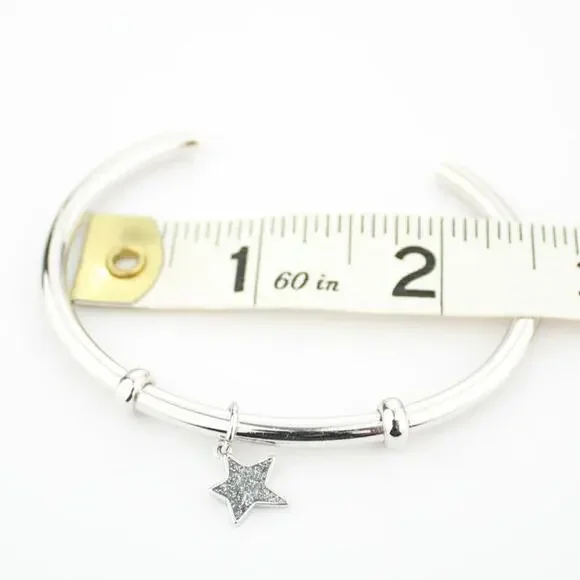 Coach Silver Glitter Star Charm Cuff Bracelet - Picture 6 of 6